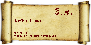 Baffy Alma névjegykártya